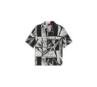 HUGO Herren Kurzarmhemd EXOLINO, schwarz, Gr. XL