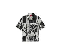 HUGO Herren Kurzarmhemd EXOLINO, schwarz, Gr. XS