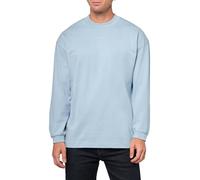 Hugo Herren-Langarmshirt mit Stehkragen und Logo in der Mitte, Dust Blue, Klein