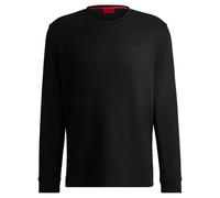 HUGO Herren Langarmshirt, Waffeloptik - Austin LS Shirt, Longsleeve, Baumwollmix Schwarz M