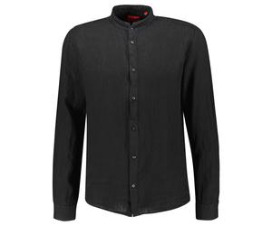 HUGO Herren Leinenhemd ELVORY Slim Fit, schwarz, Gr. XXL