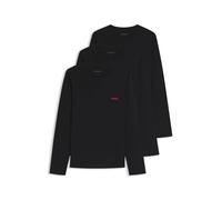 HUGO Dreierpack Longsleeves LS-SHIRT RN TRIPLET aus Baumwolle Schwarz S