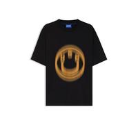 HUGO Herren Nalax All-Gender T-Shirt mit Blurred-Logo-Print