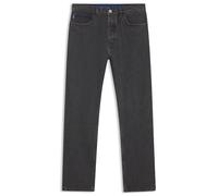 HUGO Herren Nate Baggy-Fit Jeans aus schwarzem Stone-Washed-Denim
