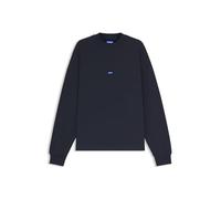 HUGO Herren Nedro Sweatshirt aus Baumwoll-Terry mit blauem Logo-Label
