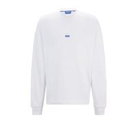 HUGO Herren Nedro Sweatshirt aus Baumwoll-Terry mit blauem Logo-Label