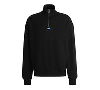 HUGO Sweatshirt aus Baumwoll-Terry mit Reißverschluss und blauem Logo - Style Neeler, 50522367 Schwarz S