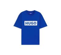 HUGO Herren Nico T-Shirt aus Baumwoll-Jersey mit blauem Logo-Print Hellblau XL