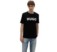 HUGO T-Shirt aus Baumwoll-Jersey mit blauem Logo - Style Nico, 50522376 Schwarz S