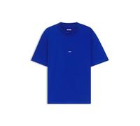 T-Shirt HUGO BLUE "Nieros", Damen, Gr. M, blau (open blau493), Single Jersey, Obermaterial: 100% Baumwolle, unifarben, regular fit hüftlang, Rundhals, eingesetzt normaler Saum, Shirts T-Shirt, mit Log