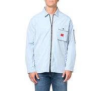 Hugo Herren-Overshirt aus Baumwollmischgewebe mit Reißverschluss, Blueberry Ice, XXL