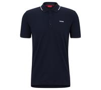 HUGO Herren Poloshirt - DINOSO222, Pique, Knopfleiste, Slim Fit, Cotton Stretch Blau / M M Blau