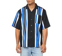 HUGO Herren Printed Short Sleeve Shirt Hemd mit Button-Down-Kragen, Schwarzer Streifen, XL