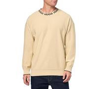 HUGO Herren-Pullover mit wiederholtem Logo-Ausschnitt, Baumwolle, Mojave Dessert, L