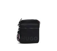 HUGO Herren Quentyn NS Zip Reporter-Tasche mit Logo-Print und Logo-Riemen Schwarz001 Stck