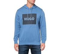 HUGO Herren Regular Fit Square Logo Hooded Jersey Sweatshirt Kapuzenpullover, Blue Explorer, Large