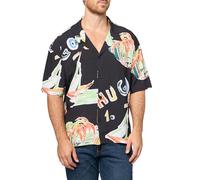 HUGO Herren Relaxed Beach Shirt Überwurf für Schwimmbekleidung, Schwarze Tropische Segel, XX-Large