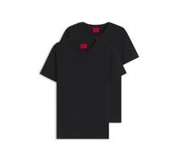 Hugo Boss T-Shirt Rundhals 2er-Pack Kurzarm mit Logo-Print Schwarz XXL