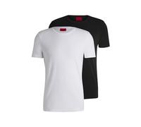 Hugo T-Shirt HUGO-Round Slim-Fit aus Stretch-Baumwolle Zweier-Pack Weiß/Schwarz M
