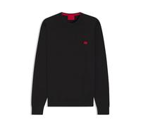 HUGO Strickpullover aus Baumwolle mit rotem Logo-Label - Style San Cassius-C1, 50475083 Schwarz M