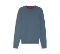 HUGO Slim-Fit Pullover aus Baumwolle mit Logo-Detail - Style San Cassius-C2, 50553588 Blau L