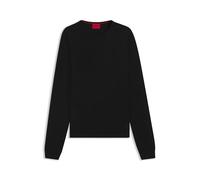 HUGO Herren San Cedric-M1 Pullover aus Schurwolle mit Logo-Stickerei Schwarz001 S