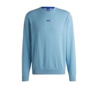 HUGO Herren San Cosmo-C Strickpullover aus Baumwolle mit blauem Logo-Label