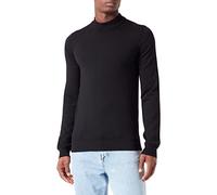 HUGO Herren San Matteo-M Slim-Fit Pullover aus Schurwolle mit Stehkragen Schwarz M