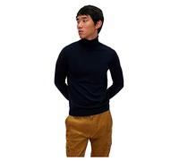 HUGO Herren Strickpullover - San Thomas-M, Rollkragen, Schurwolle, einfarbig, blau, 2XL Dunkelblau