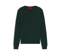 HUGO Pullover aus Schurwolle mit V-Ausschnitt - Style San Vredo-M, 50474172 Dunkelgrün XXL