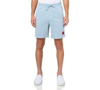 HUGO Herren-Shorts mit quadratischem Logo, Dust Blue, Klein