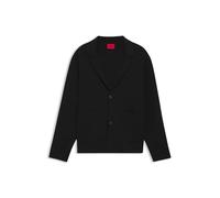 HUGO Relaxed-Fit Strickjacke mit aufgesetzten Taschen - Style Siton, 50547005 Schwarz XXL