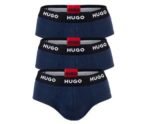 HUGO Herren Slips, 3er Pack - Hip Briefs Triplet Pack, Logo, Cotton Stretch Blau XL