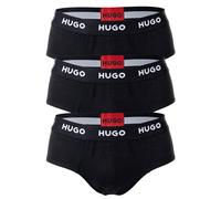 HUGO Herren Slips, 3er Pack - Hip Briefs Triplet Pack, Logo, Cotton Stretch Schwarz M
