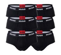 HUGO Herren Slips, 6er Pack - Hip Briefs, Logo, Cotton Stretch Schwarz / 2XL XXL Schwarz