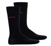HUGO Herren Socken, 2er Pack - RS Uni CC, Kurzsocken, mittelhoch, Logo, uni Schwarz 39-42