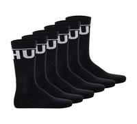 HUGO Herren Socken, 6er Pack - QS Iconic CC, gerippt, Logo, Baumwollmischung 39-42 Schwarz