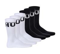HUGO Herren Socken, 6er Pack - QS Iconic CC, gerippt, Logo, Baumwollmischung 43-46 Schwarz