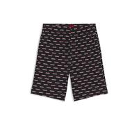 HUGO Herren Split Logo Shorts Pyjama-Shorts aus Baumwoll-Jersey mit Logo-Print
