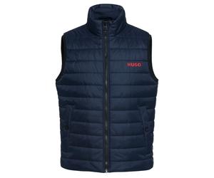 HUGO Herren Steppweste - Bentino2221, ärmellose Jacke, Zipper, Stehkragen, uni Blau M