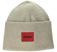 HUGO Herren Strickmütze mit Umschlagmanschette Beanie-Mütze, Hafercreme, Einheitsgröße