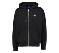 Kapuzensweatjacke HUGO BLUE "Nardimez", Herren, Gr. M, schwarz (schwarz005), Sweatware, Obermaterial: 100% Baumwolle, unifarben, casual, regular fit hüftlang, Rundhals, Langarm Bündchen, Sweatjacken,