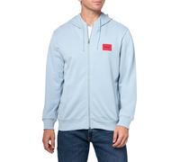 Hugo Herren-Sweatshirt, Normale Passform, quadratisches Logo, Jersey, mit Reißverschluss, Dust Blue, Medium