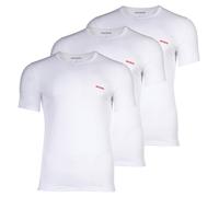 HUGO Herren T-Shirt, 3er Pack - Rundhals, Kurzarm, Logo, Baumwolle, uni Weiß M