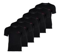 HUGO Herren T-Shirt, 6er Pack - Rundhals, Kurzarm, Logo, Baumwolle, uni Schwarz / XL XL Schwarz