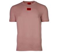 HUGO Herren T-Shirt - Diragolino212 Rundhals, Logo,1/2-Arm, Baumwolle Pink (Open Pink 695) L