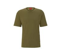 HUGO Herren T-Shirt RN Relaxed T-Shirt aus Baumwoll-Jersey mit vertikalem Kontrast-Logo Hellgrün M