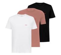 HUGO Herren T-Shirt RN Triplet P Dreier-Pack T-Shirts aus Baumwolle mit Logo-Print, -982 Black / White / Rosé ,L