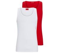 HUGO Herren Tank TOP Twin Pack Zweier-Pack Unterhemden aus Stretch-Baumwolle mit Logo Weiß L