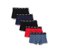 HUGO Herren Trunk Five Pack Eng anliegende Boxershorts aus Stretch-Baumwolle mit kurzem Bein und Logo-Bund im Fünferpack